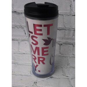 Starbucks 2011 Fox & Bird Let's Merry 16 Oz Holiday Coffee Tea Cocoa Travel Mug